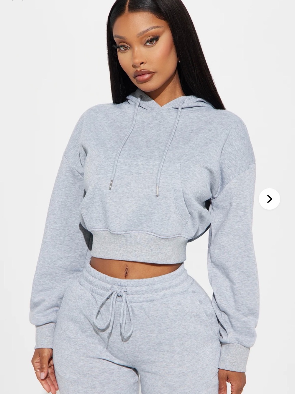Cropped Light Gray Hoodie - Women's Cozy Pullover